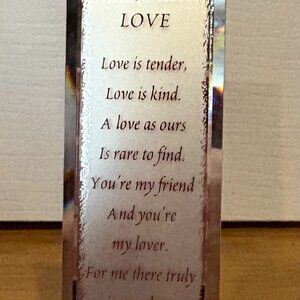 Love - The Meaning of Love Glass Plaque - Used Like New